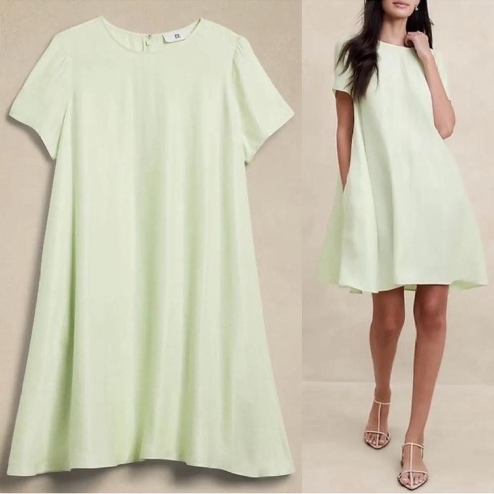 BANANA REPUBLIC AURELIA LINEN-BLEND MINI DRESS